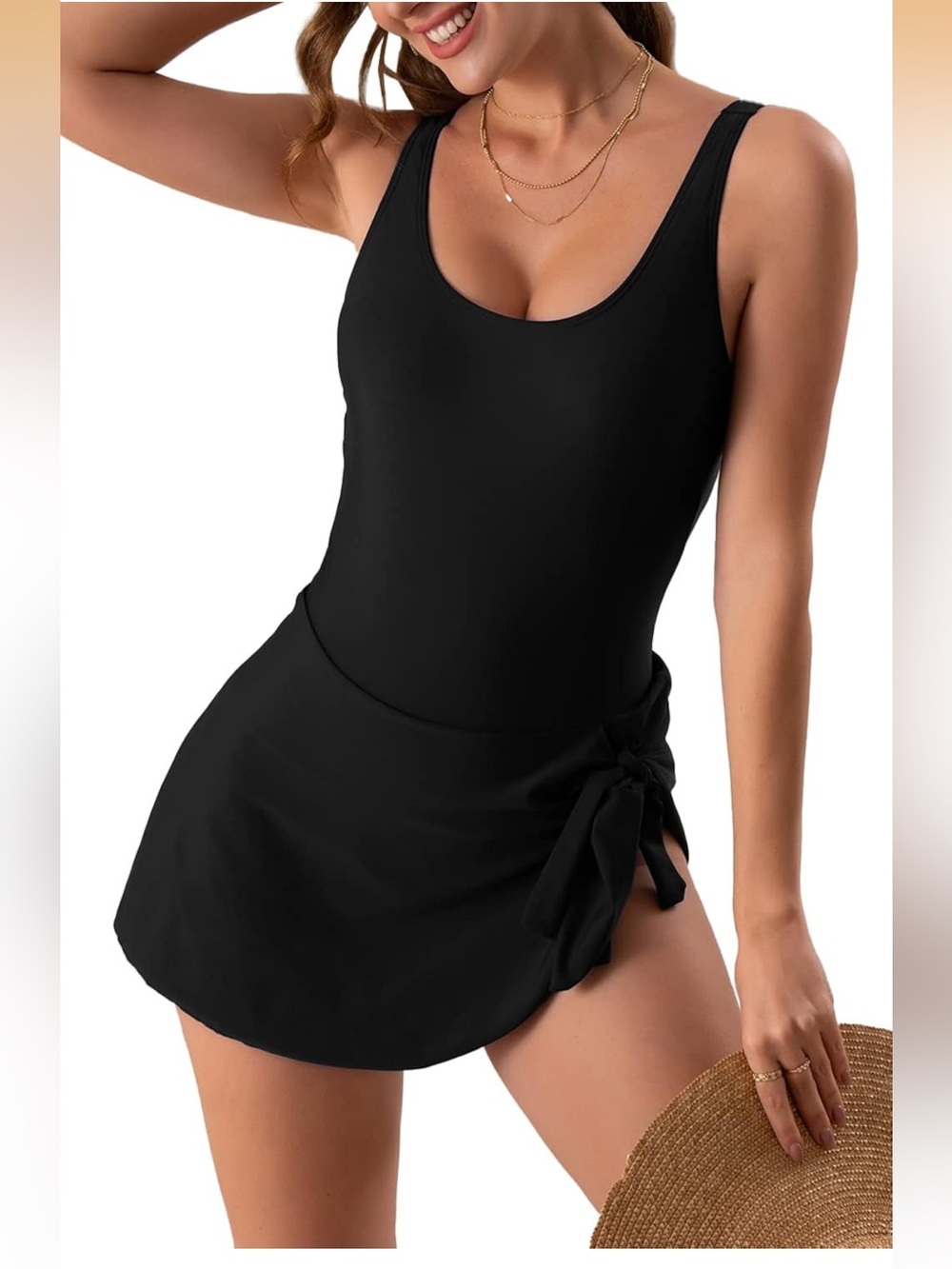 Eomenie One Piece Swimdress Tummy Control Swim Dresses Skirt S 1538/bb6-3